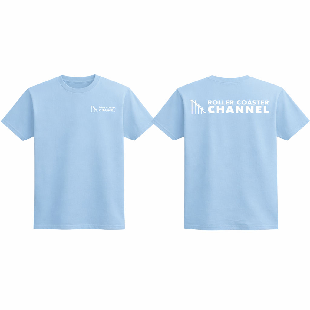 T shirt rollercoaster channel lichtblauw